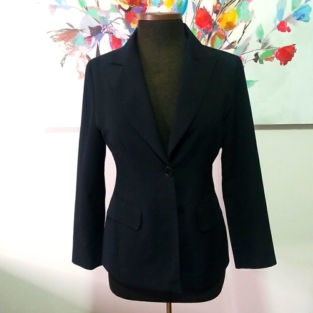 Black One Button Blazer Size Small - image 2